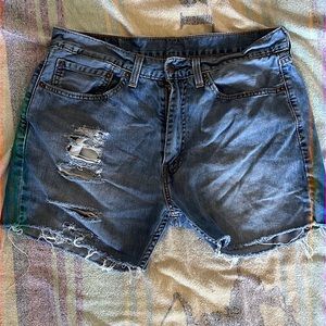 Levi’s 505 Custom Cut Distressed Jean Shorts Waist 34